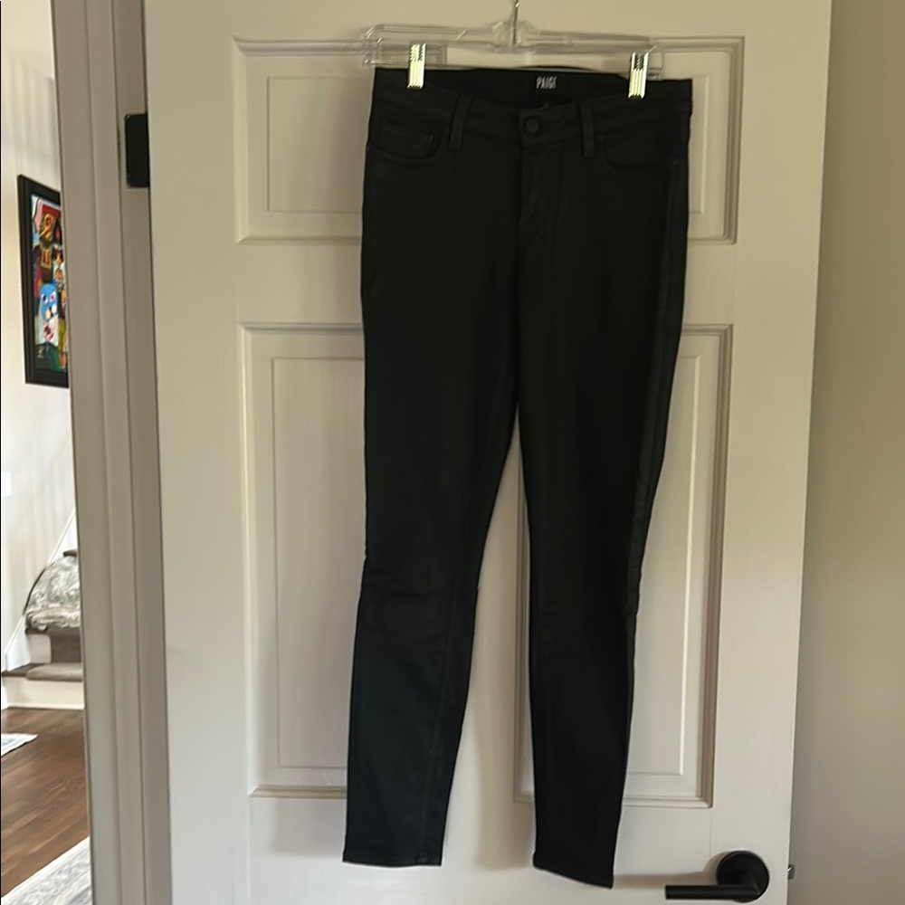 PAIGE coated Black Skinny Jeans